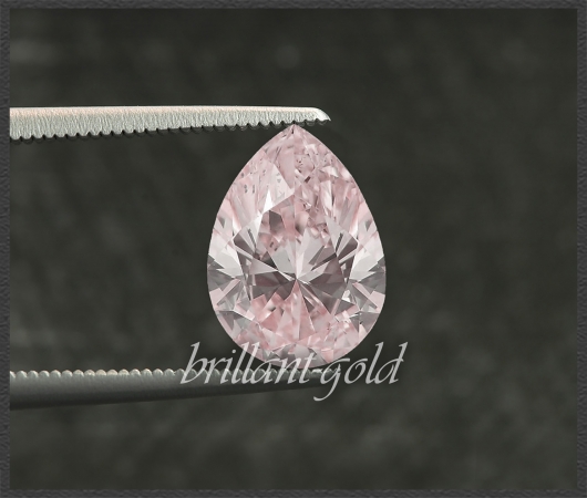 Rosa Diamant im Tropfen Schliff mit 0,08ct, natürlich